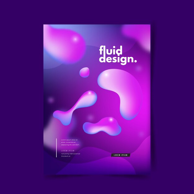 Plantilla de póster colorido efecto fluido