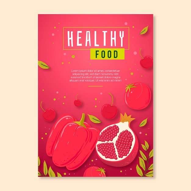 Plantilla de póster de comida saludable