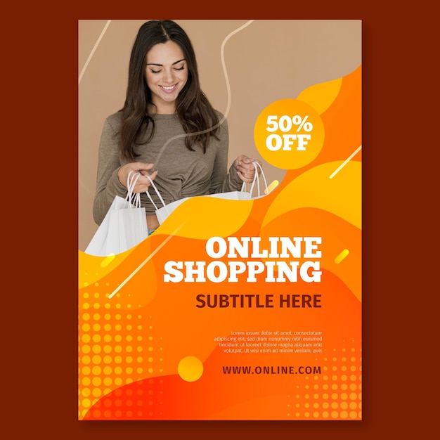 Plantilla de póster para compras online