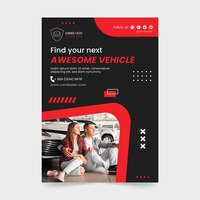Vector gratuito plantilla de póster de concesionario de automóviles de diseño plano