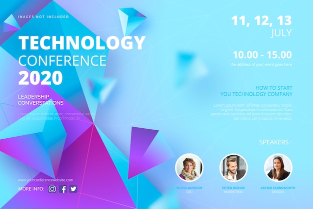 Plantilla de póster de conferencia de tecnología