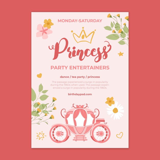 Plantilla de póster de cumpleaños para niños
