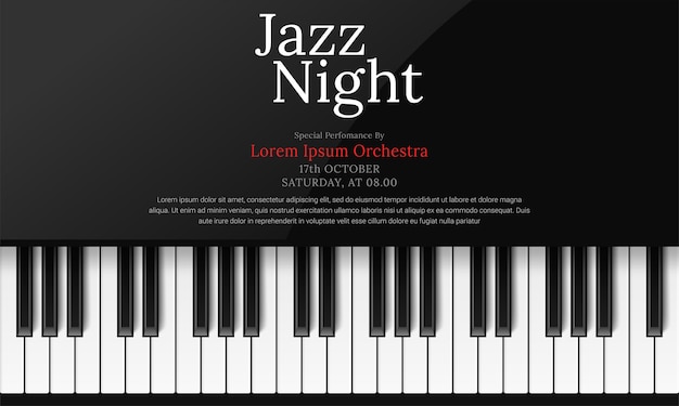 Vector gratuito plantilla de póster del día internacional del jazz con piano