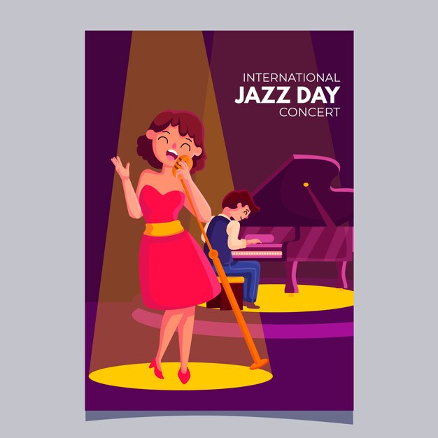 Plantilla de póster del día internacional del jazz