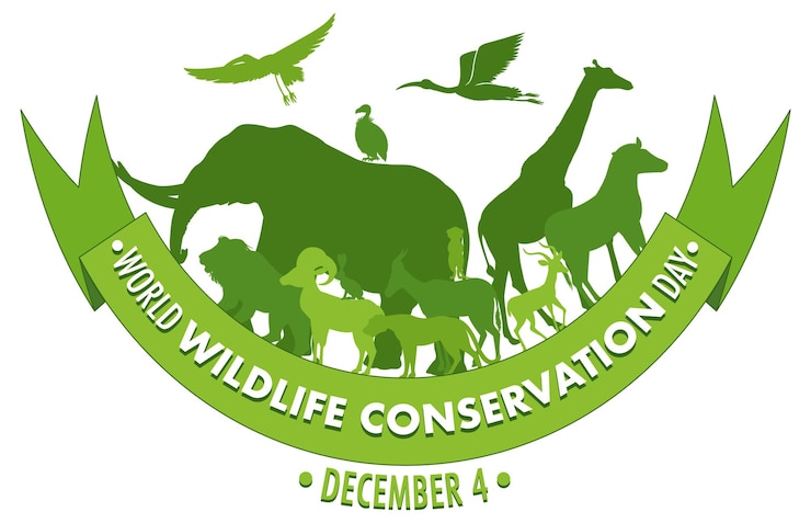 Vector gratuito plantilla de póster del día mundial de la conservación de la vida silvestre