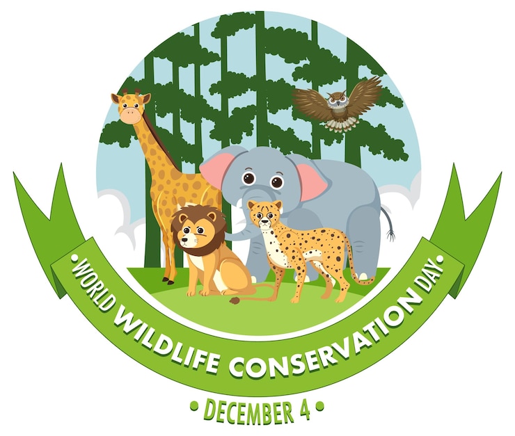 Vector gratuito plantilla de póster del día mundial de la conservación de la vida silvestre