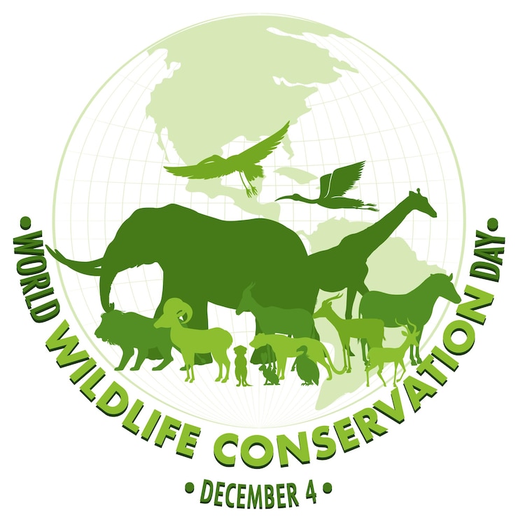 Vector gratuito plantilla de póster del día mundial de la conservación de la vida silvestre