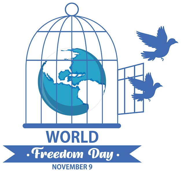 Vector gratuito plantilla de póster del día mundial de la libertad