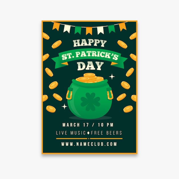 Plantilla de póster del día de san patricio