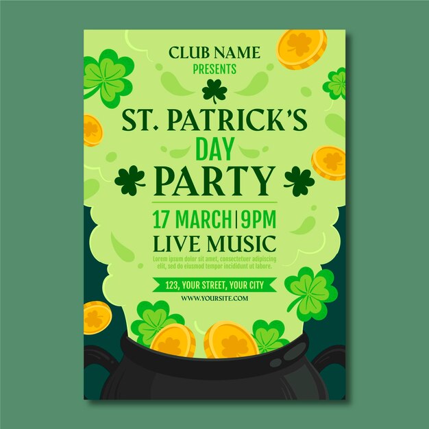 Plantilla de póster del día de san patricio