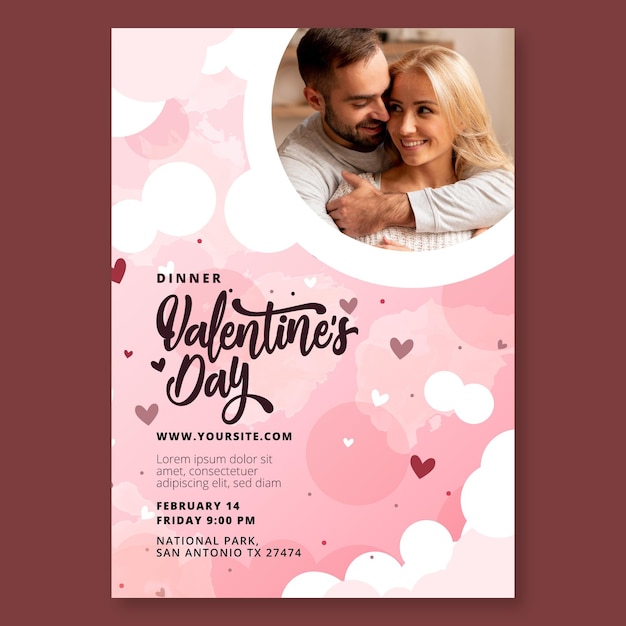 Plantilla de póster del día de san valentín