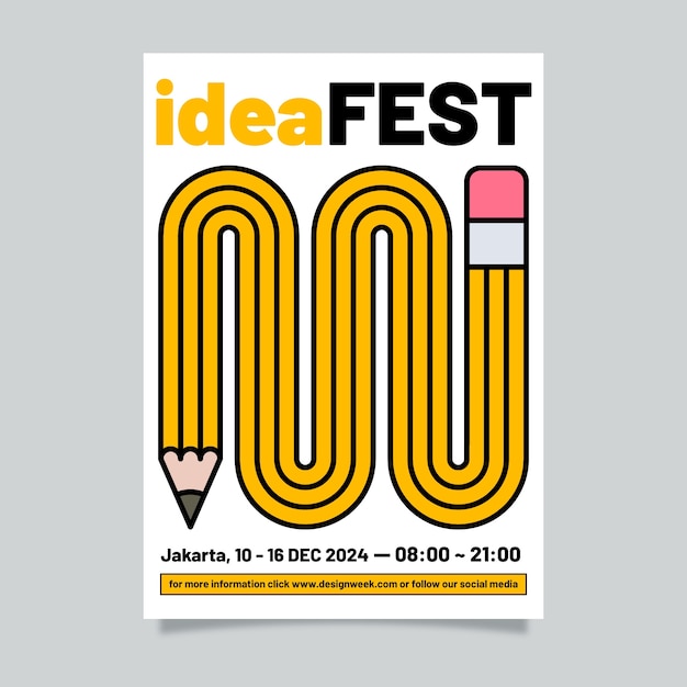 Vector gratuito plantilla de póster de diseño gráfico del festival idea