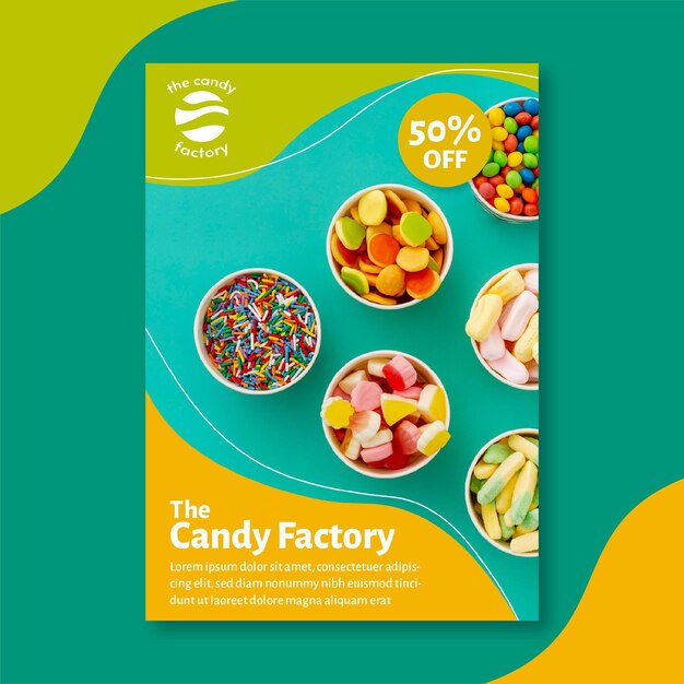 Plantilla de póster de dulces