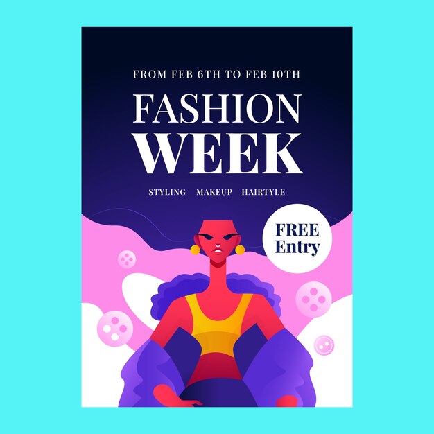 Plantilla de póster de estilista de moda degradado