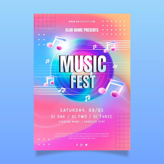 Plantilla de póster de evento degradado