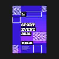 Vector gratuito plantilla de póster de evento deportivo de cuadrados geométricos