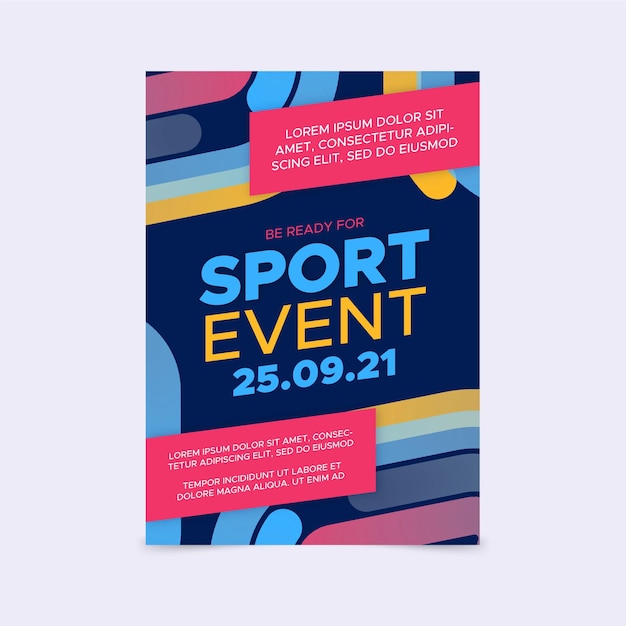 Vector gratuito plantilla de póster de evento deportivo