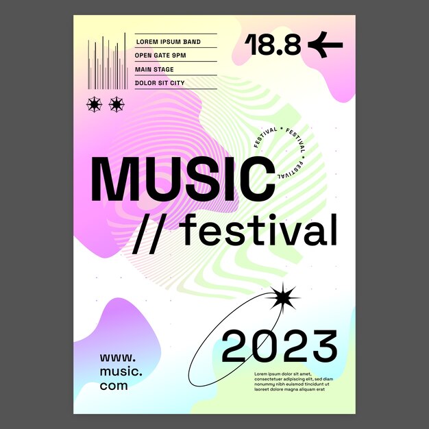 Plantilla de póster de evento musical degradado