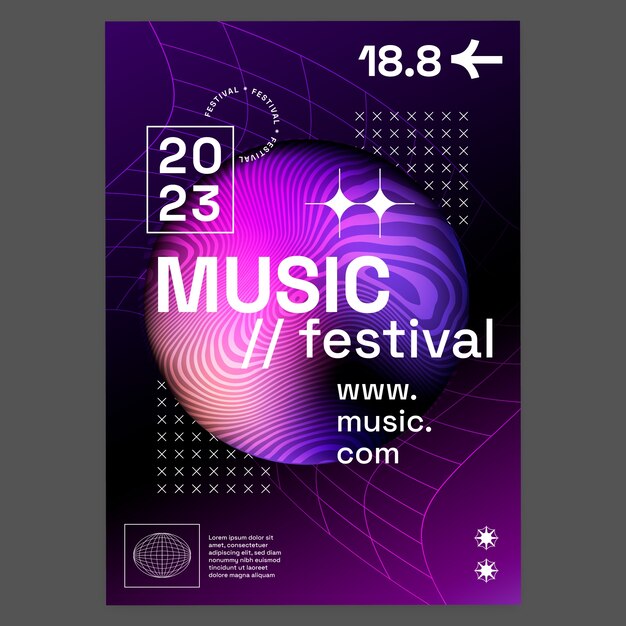 Plantilla de póster de evento musical degradado