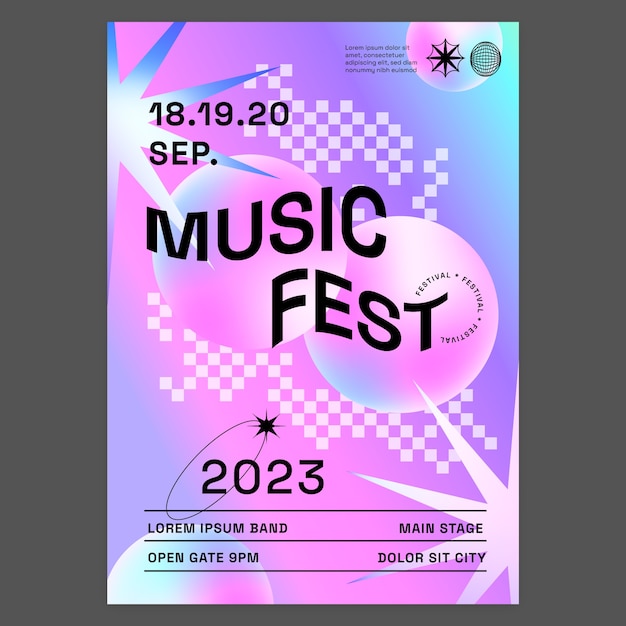 Plantilla de póster de evento musical degradado