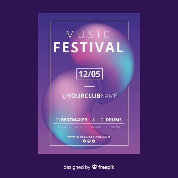 plantilla de póster de un festival de música