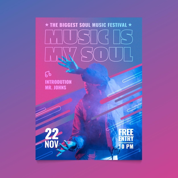 Plantilla de póster del festival de música