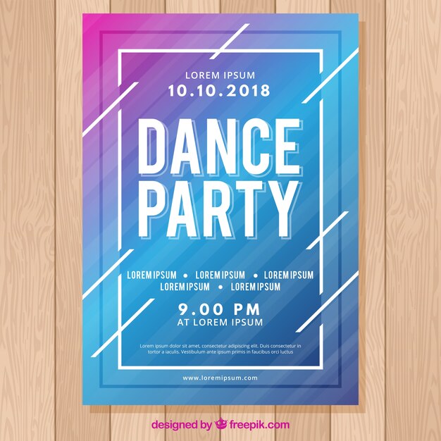 Plantilla de póster de fiesta con estilo abstracto