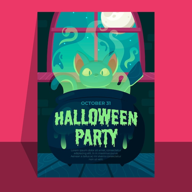 Plantilla de póster de fiesta de halloween