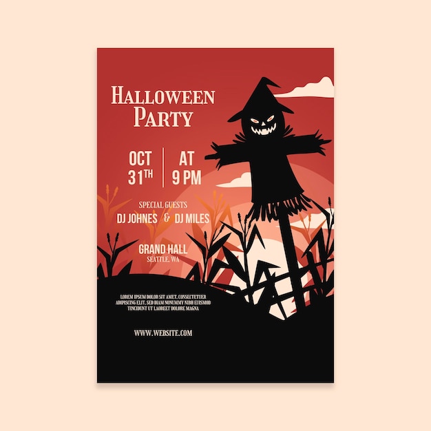 Plantilla de póster de fiesta de Halloween