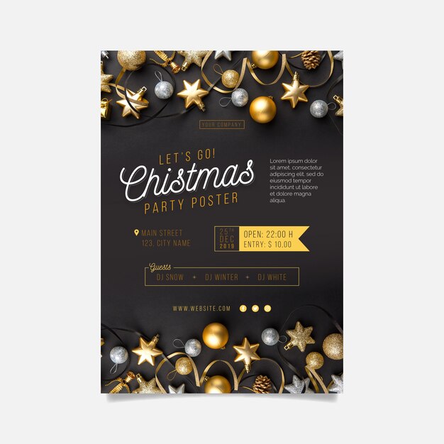 Plantilla de póster de fiesta de Navidad con foto