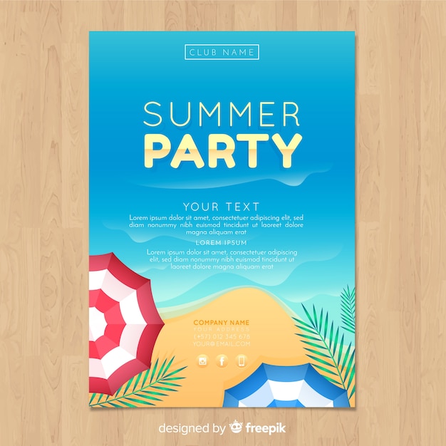 Plantilla de poster de fiesta de verano