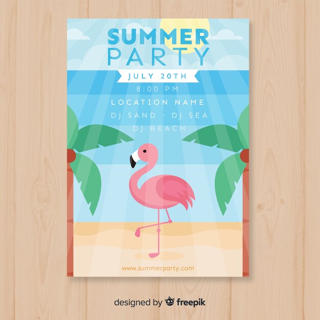 Plantilla de poster de fiesta de verano
