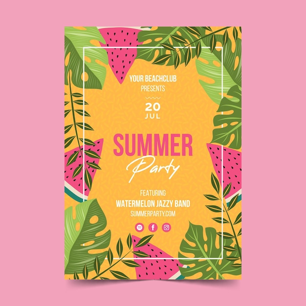 Plantilla de póster de fiesta de verano