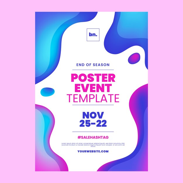 Plantilla de póster de formas abstractas degradadas