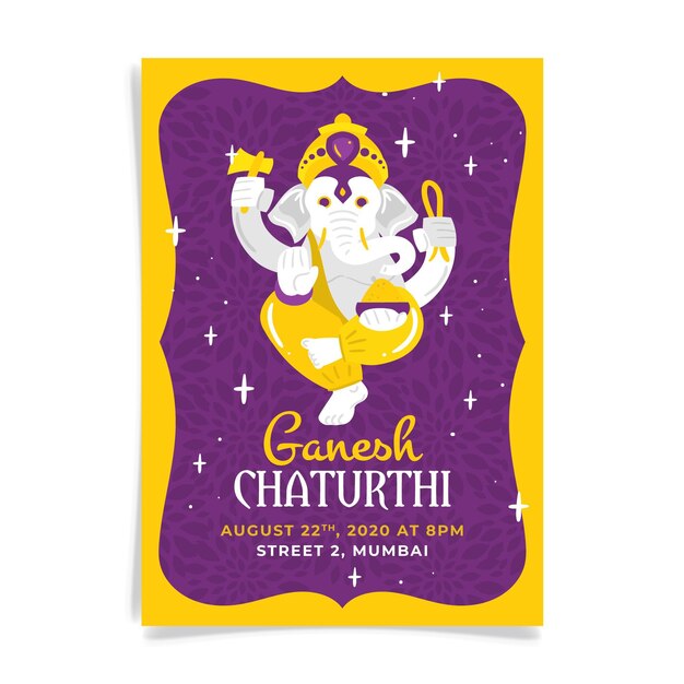 Plantilla de póster de Ganesh Chaturthi