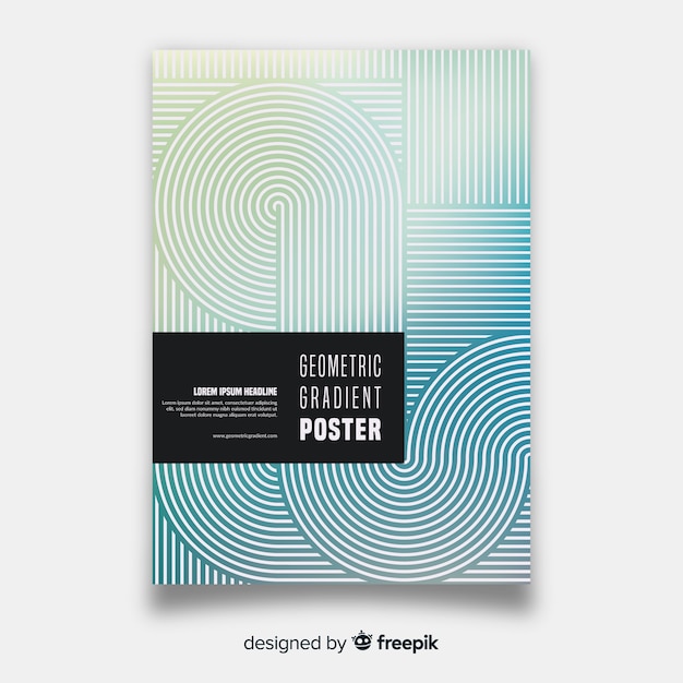 Vector gratuito plantilla de poster geométrico en color degradado