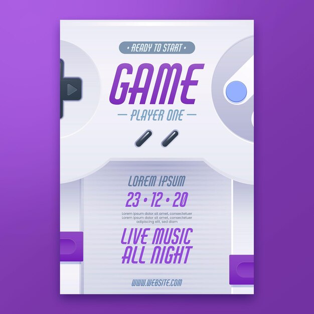 Plantilla de póster de juegos retro