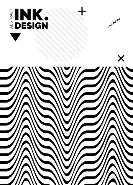 Plantilla de póster de líneas negras Fondos ondulados abstractos de moda Patrones de rayas sin costura líneas y ondas deformadas verticales Efectos ópticos de geometría Impresión de moda para textiles y telas