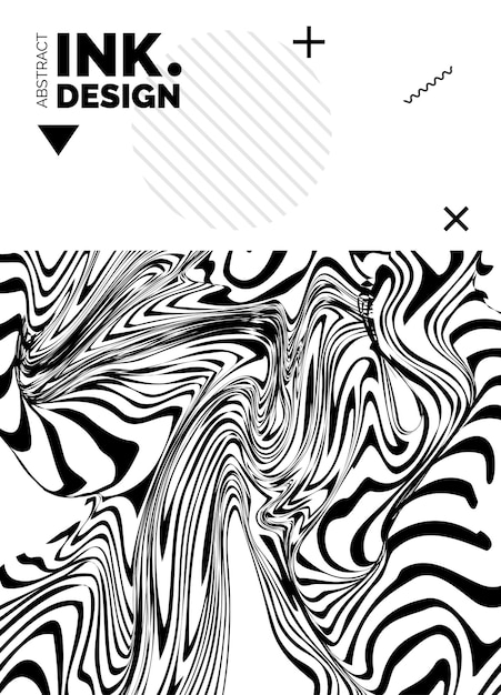 Plantilla de póster de líneas negras Fondos ondulados abstractos de moda Patrones de rayas sin costura líneas y ondas deformadas verticales Efectos ópticos de geometría Impresión de moda para textiles y telas