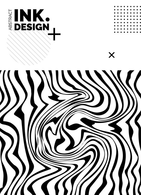 Plantilla de póster de líneas negras Fondos ondulados abstractos de moda Patrones de rayas sin costura líneas y ondas deformadas verticales Efectos ópticos de geometría Impresión de moda para textiles y telas