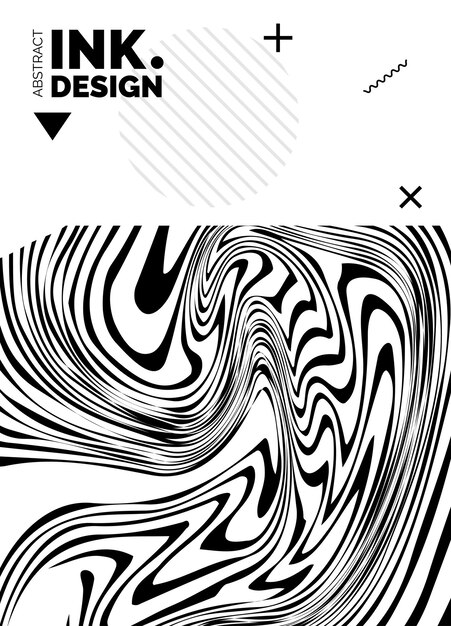 Plantilla de póster de líneas negras Fondos ondulados abstractos de moda Patrones de rayas sin costura líneas y ondas deformadas verticales Efectos ópticos de geometría Impresión de moda para textiles y telas