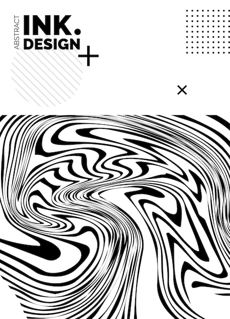 Plantilla de póster de líneas negras Fondos ondulados abstractos de moda Patrones de rayas sin costura líneas y ondas deformadas verticales Efectos ópticos de geometría Impresión de moda para textiles y telas