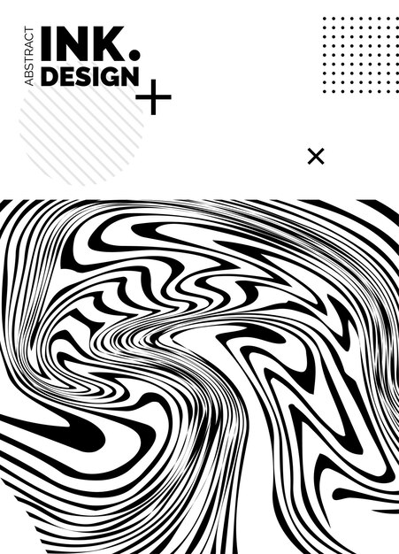 Plantilla de póster de líneas negras Fondos ondulados abstractos de moda Patrones de rayas sin costura líneas y ondas deformadas verticales Efectos ópticos de geometría Impresión de moda para textiles y telas