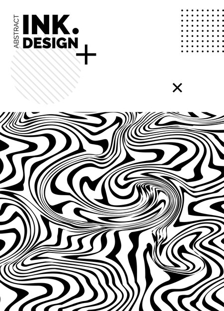 Plantilla de póster de líneas negras Fondos ondulados abstractos de moda Patrones de rayas sin costura líneas y ondas deformadas verticales Efectos ópticos de geometría Impresión de moda para textiles y telas