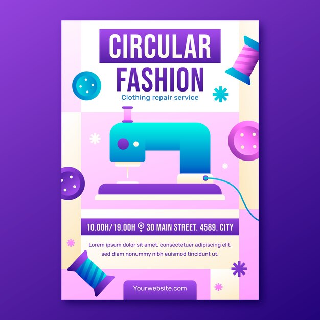 Plantilla de póster de moda circular