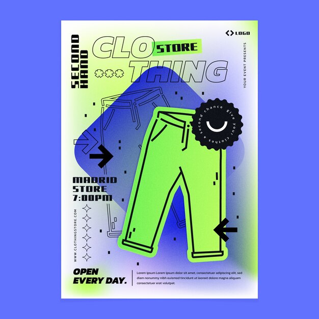 Plantilla de póster de moda circular