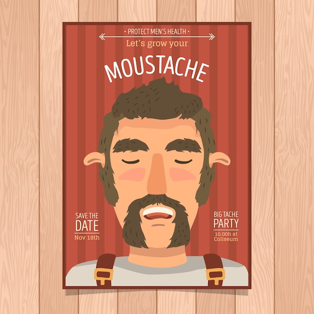 Vector gratuito plantilla de póster de movember