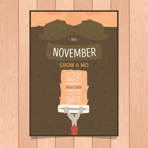 Vector gratuito plantilla de póster de movember