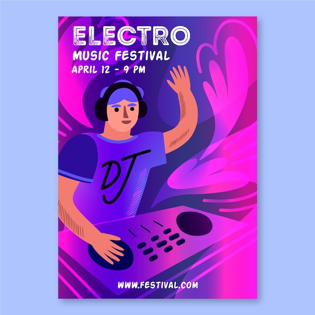 Vector gratuito plantilla de póster musical