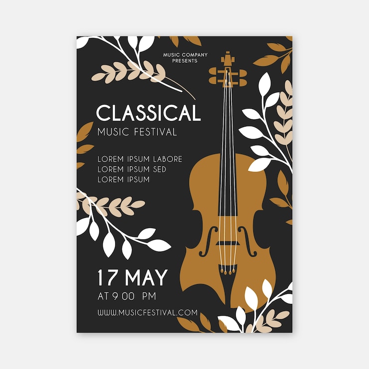 Vector gratuito plantilla de póster musical